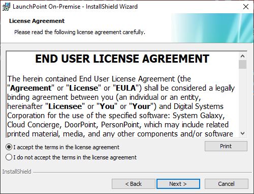 Installing LaunchPoint for On-Premises Solution