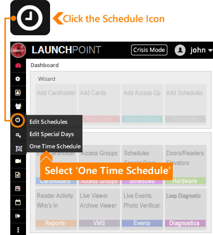 One Time Schedule